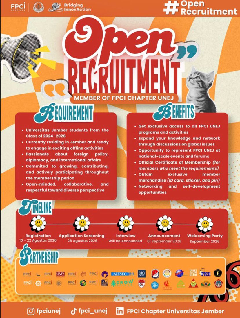 Open Recruitment member FPCI Chapter UNEJ 2026