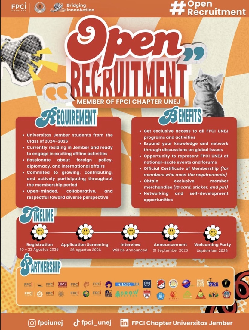 Open Recruitment Member FPCI Chapter UNEJ 2026
